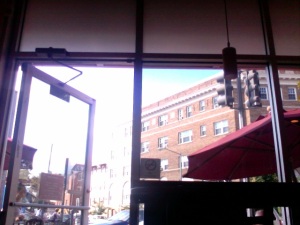 view from Coffee and Crumbs